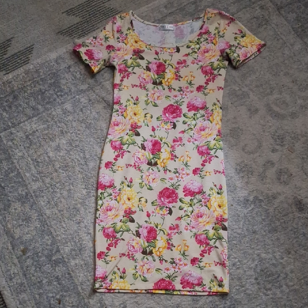 Tom's Ware Floral Print Cream Dress